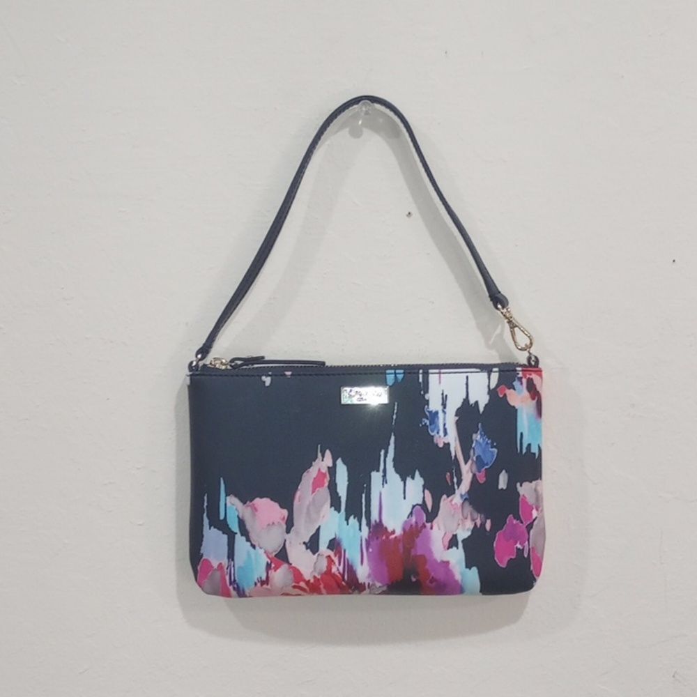 Kate Spade New York Laurel Way Blurry Floral Abstract Watercolor Print Wristlet